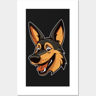 Happy German Shepherd Dog Posters and Art